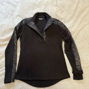 Athleta Black Fleece Pullover 3/4 zip